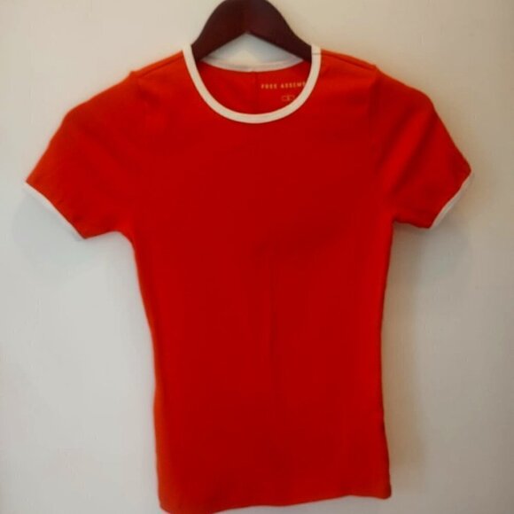 Free Assembly Women's Orange T Shirt - Picture 1 of 4